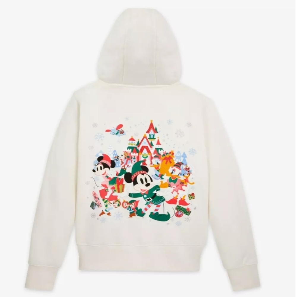 DisneyParks Mickey And Friends Fantasyland Castle Holiday Zip Hoodie Sz XL NWT